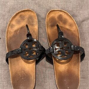 Tory Burch Black and Tan Sandals